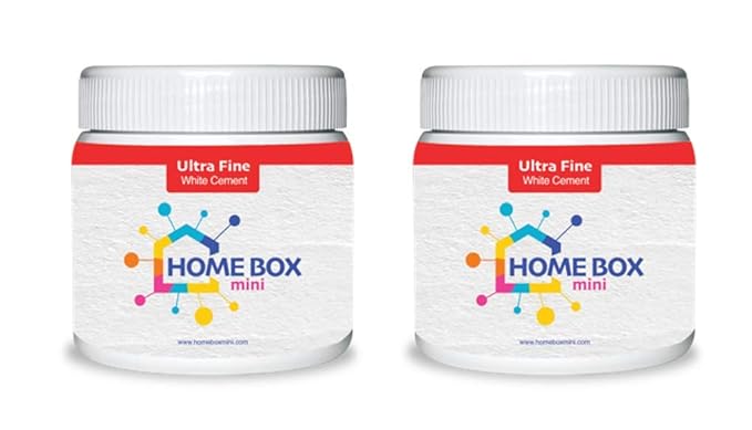 HOME BOX mini Pack of 2 Ultra Fine White Cement with Pair of Hand Gloves 500gm